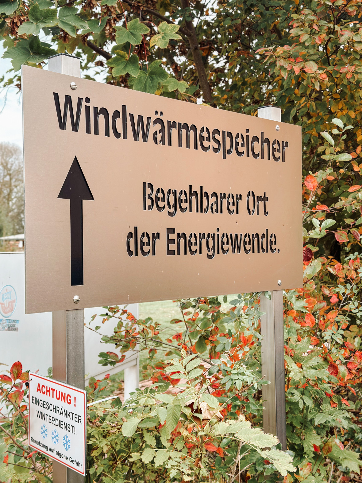 Wegweiser zum Windspitzenwärespeicher